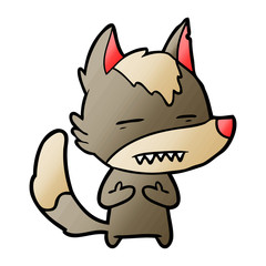 cartoon wolf showing teeth