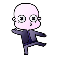 cartoon weird bald spaceman dancing