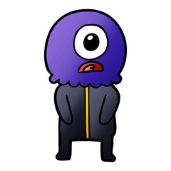 cartoon cyclops alien spaceman