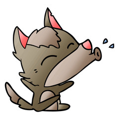 howling wolf cartoon