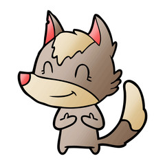 friendly cartoon wolf