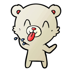 rude cartoon polar bear sticking out tongue
