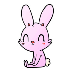 cute cartoon rabbit sitting