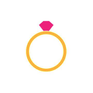 engagement gold ring icon- vector illustration