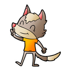 friendly cartoon wolf