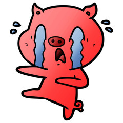 crying pig cartoon