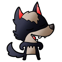 cartoon wolf laughing