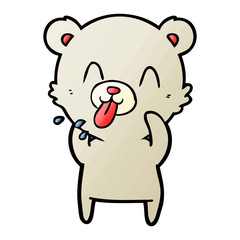 rude cartoon polar bear sticking out tongue