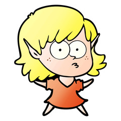 cartoon elf girl staring