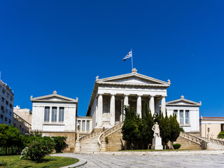 Obraz premium Street view of old buildings in Athens, Greece