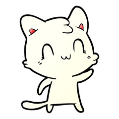 cartoon happy cat