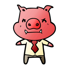 Obraz premium angry cartoon pig boss