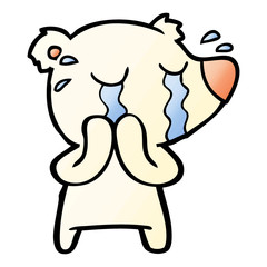cartoon crying polar bear