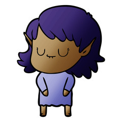 happy cartoon elf girl