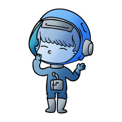 Obraz premium cartoon curious astronaut wondering
