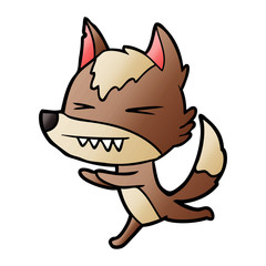angry wolf running