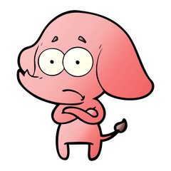 cartoon unsure elephant