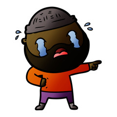 cartoon bearded man crying