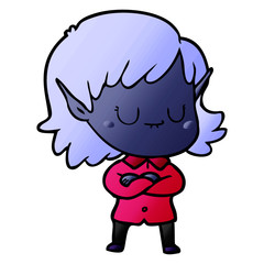 happy cartoon elf girl