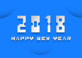 Obraz premium Happy new year text on blue background.
