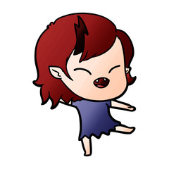 cartoon laughing vampire girl