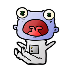 cartoon weird alien shouting