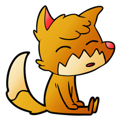 cartoon fox sitting