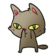 cartoon cat staring