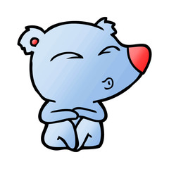 cartoon whistling bear