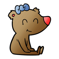 sitting female bear cartoon