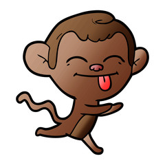 Fototapeta premium funny cartoon monkey running