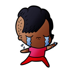 cartoon crying girl