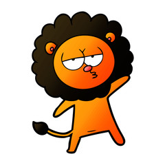 cartoon tired lion