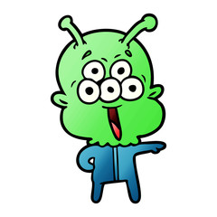 happy cartoon alien