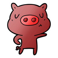 cartoon pig pointing