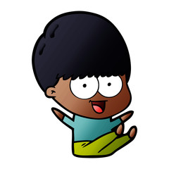happy cartoon boy