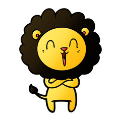 laughing lion cartoon