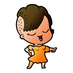 happy cartoon girl
