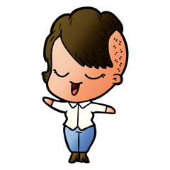 happy cartoon girl