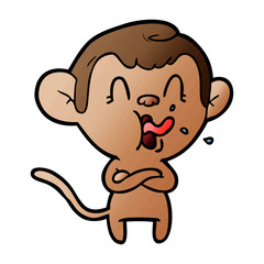 Fototapeta premium crazy cartoon monkey