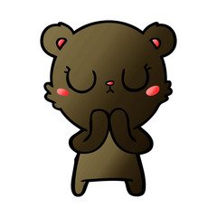 peaceful cartoon bear cub