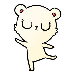 peaceful cartoon polar bear