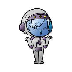 Fototapeta premium happy cartoon space girl shrugging shoulders