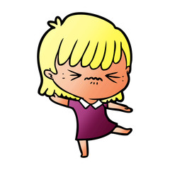 annoyed cartoon girl