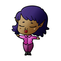 pretty cartoon elf girl