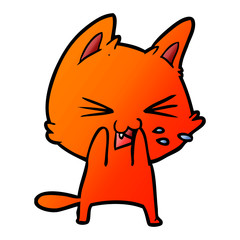 cartoon cat hissing