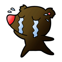cartoon crying bear