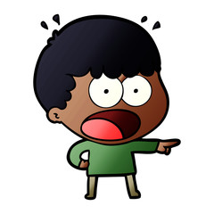 cartoon shocked man pointing