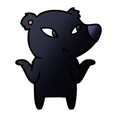 cute cartoon bear shrugging shoulders