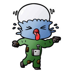 weird cartoon alien pointing